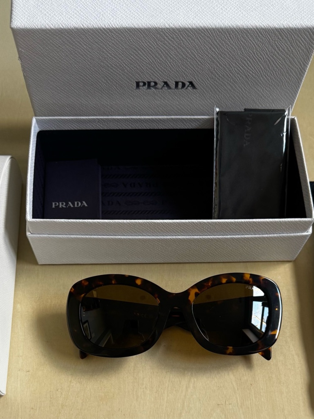 Prada Tortoiseshell Oversized Sunglasses - Brown/Black Lenses